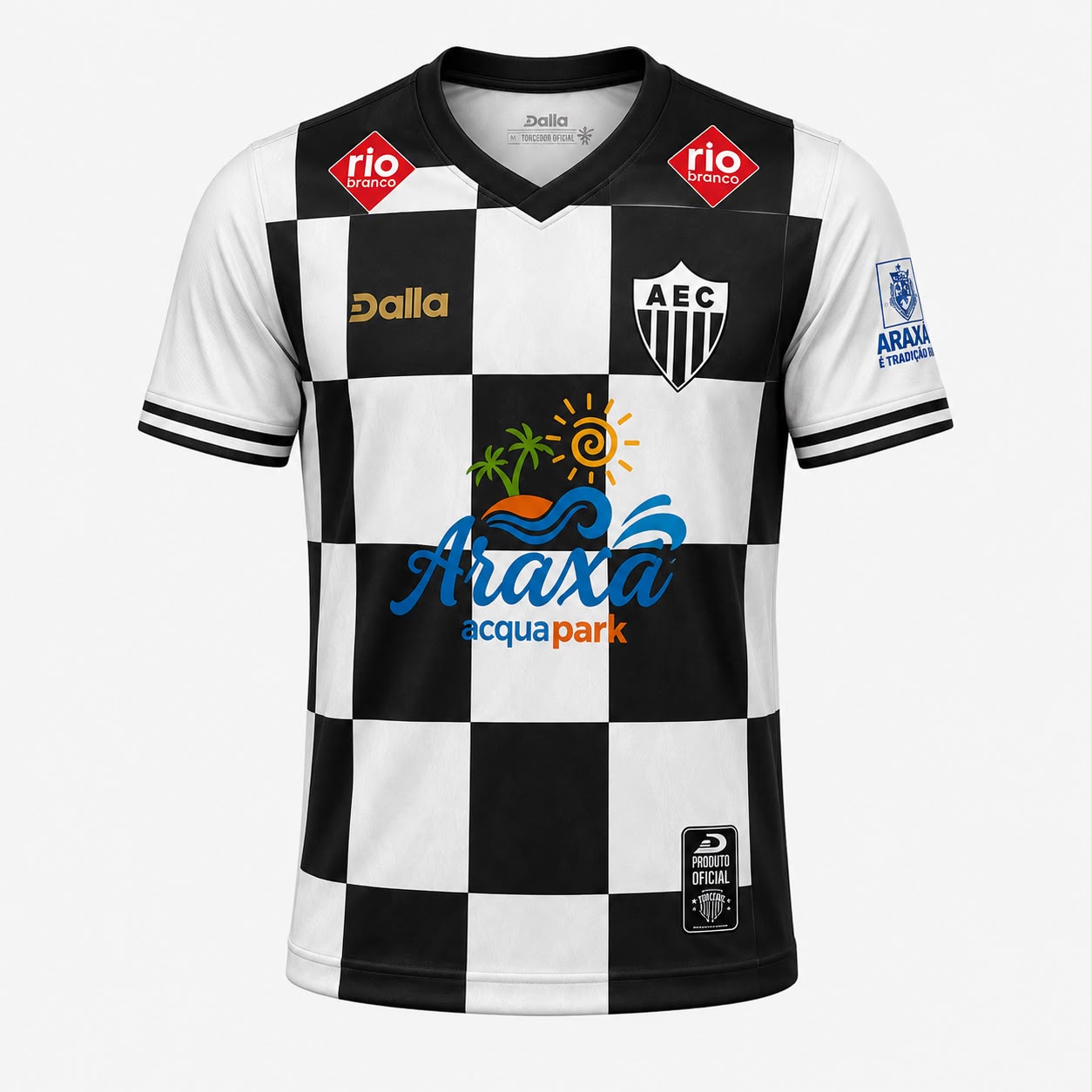 Camisa Oficial Araxá | Alvinegra Quadriculada